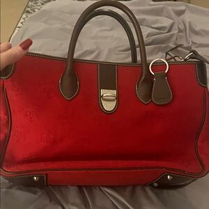 Dooney & Bourke Red and Brown Satchel